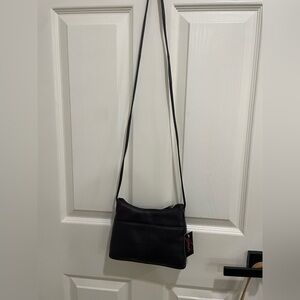 NWT deadstock vtg Stone Mountain deep purple almost black crossbody zip purse